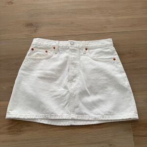 RE/DONE Denim Size 27 White Skirt Classic White Denim Skirt